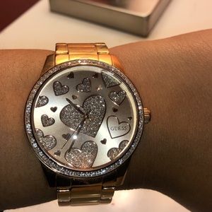 Guess Women’s Heart Rose Gold-Tone Watch